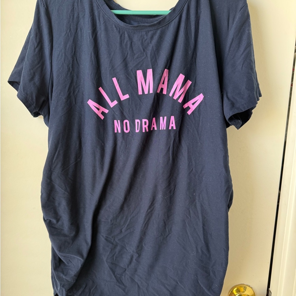 Navy T-Shirt with Pink Graphic